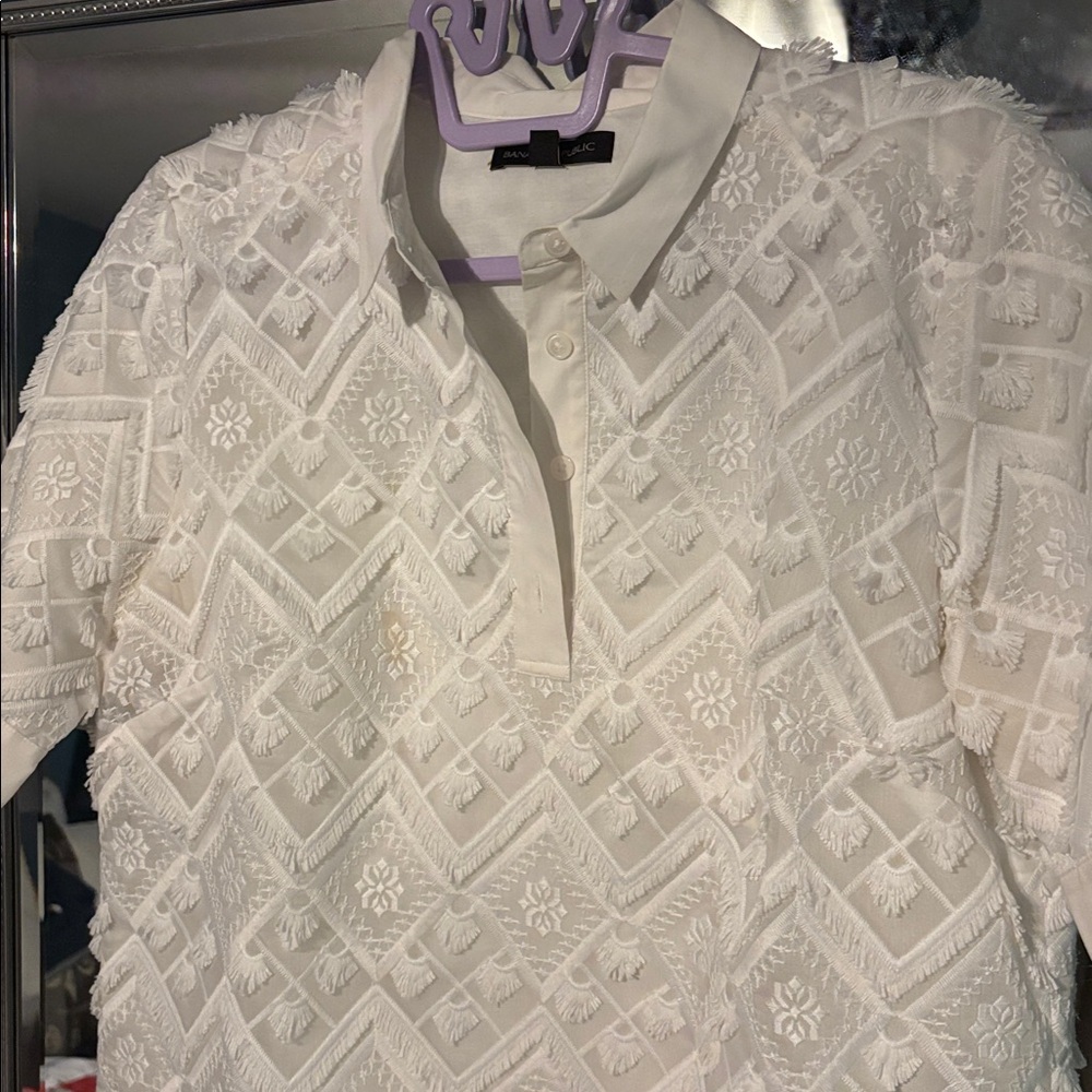 Banana Republic White Textured Mini Dress - Picture 2 of 4